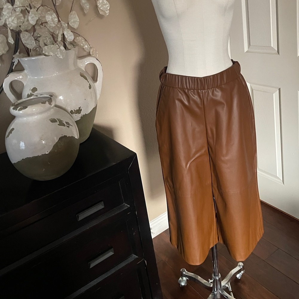 Zara faux leather culottes